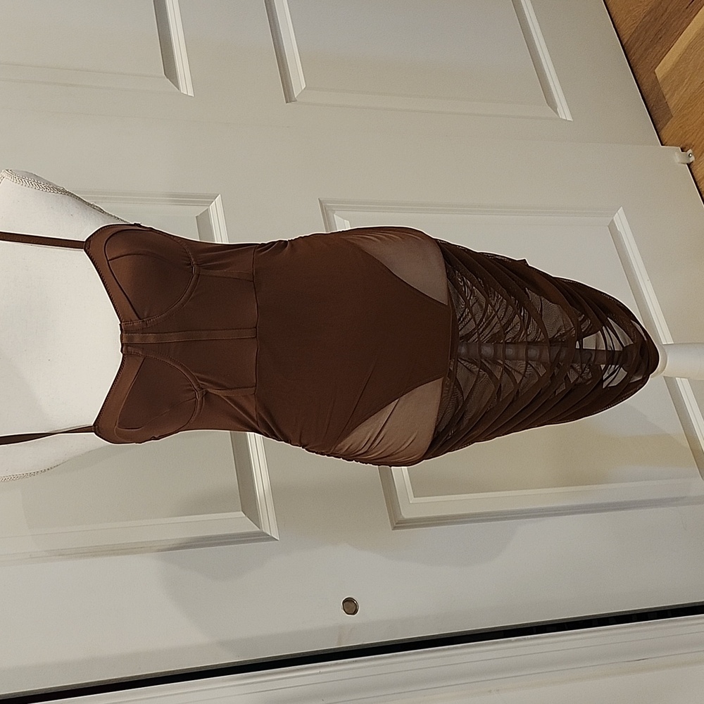 Shein brown medium mesh dress